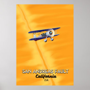 San-Andreas-Verwerfung Kalifornien USA Reiseplakat Poster
