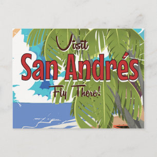 San Andrés Vintage-Reiseposter Postkarte