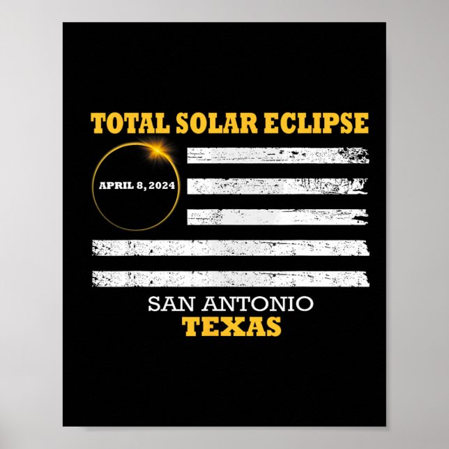 San Antonio 2024 Solar Eclipse 2024 040824 Eclipse Poster (Vorne)