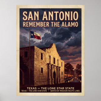 San Antonio Alamo Denke an die Alamo Poster