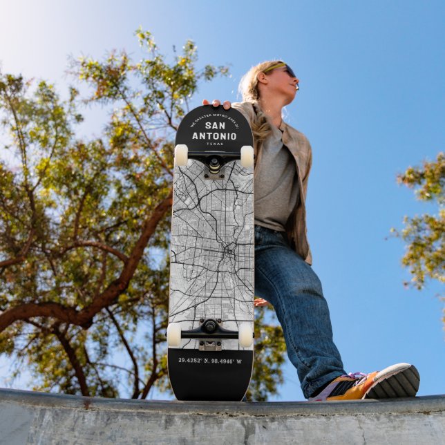 San Antonio City Map Skateboard (Außen 1)