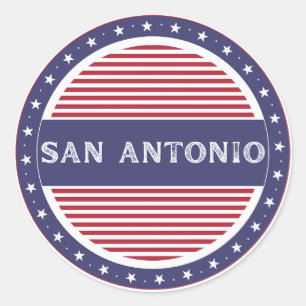 San Antonio City Pride Emblem – Amerikanische Iden Runder Aufkleber