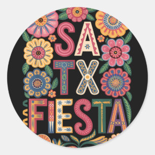 San Antonio Fiesta Runder Aufkleber