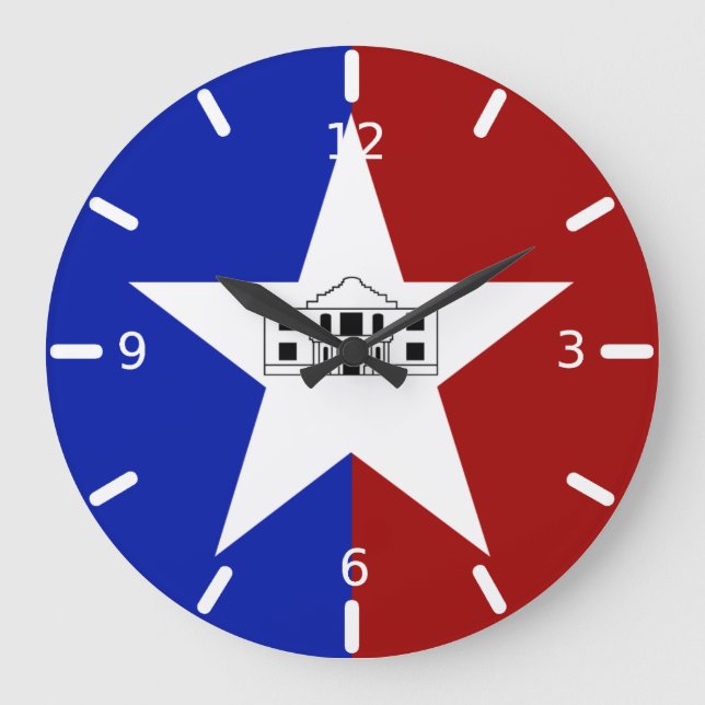 San Antonio-Flagge Große Uhr (Vorderseite)