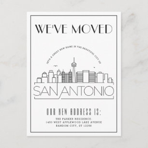 San Antonio Modern Deco   Adressänderung Ankündigungspostkarte