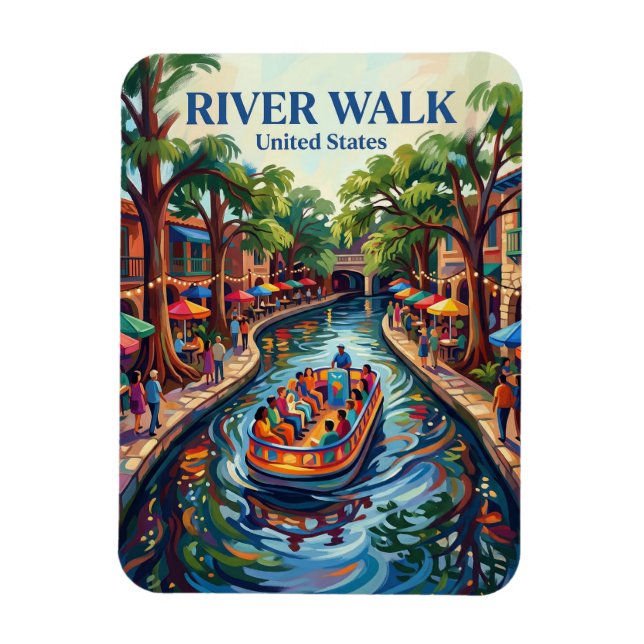 San Antonio River Walk Texas Magnet (Vertikal)