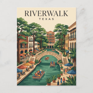 San Antonio River Walk Texas Postkarte