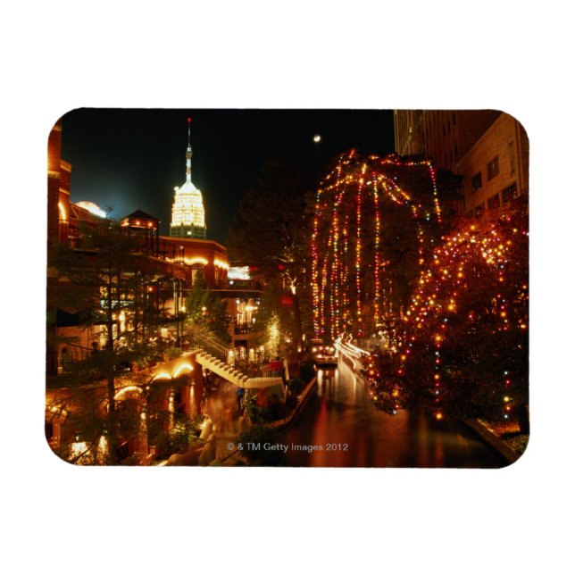 San Antonio Riverwalk: Nacht Magnet (Horizontal)