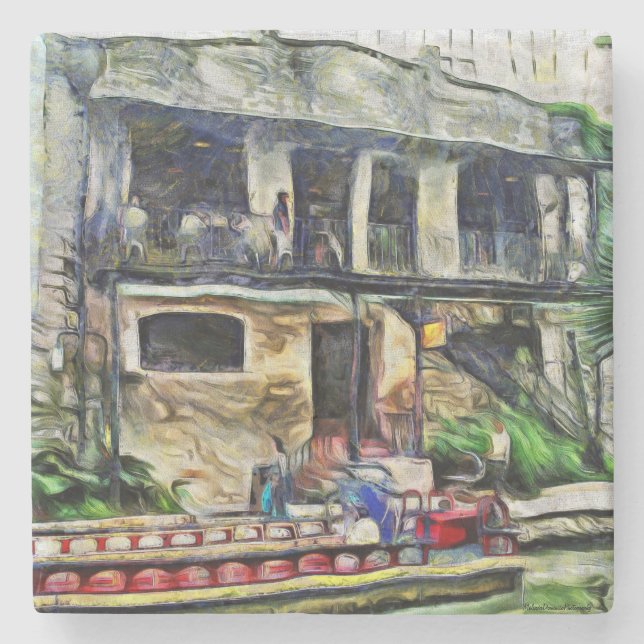 San Antonio Riverwalk Serie Steinuntersetzer (Vorderseite)