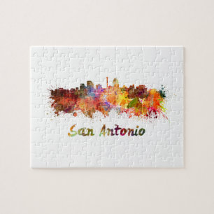 San Antonio skyline im Watercolor