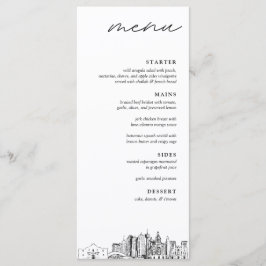 San Antonio Skyline Modern Mariage Dinner Menu