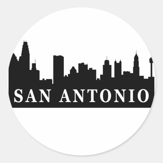 San Antonio Skyline Runder Aufkleber (Vorderseite)