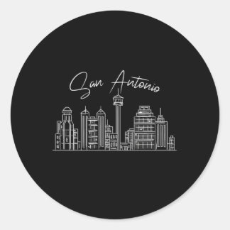 San Antonio Skyline Sketch für Proud San Antonian Runder Aufkleber