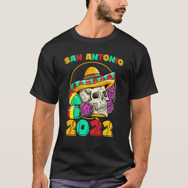 San Antonio Texas 2022 Souvenir Fiesta Mexikanisch T-Shirt (Vorderseite)