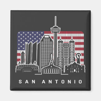 San Antonio Texas American Flag Magnet