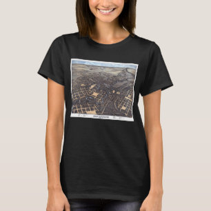 San Antonio, Texas, Antike Luftkarte, 1873 T-Shirt