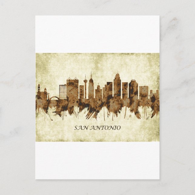 San Antonio Texas Cityscape Einladungspostkarte (Vorderseite)