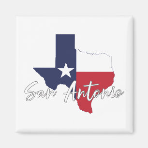 San Antonio, Texas Drapeau Carte Magnet