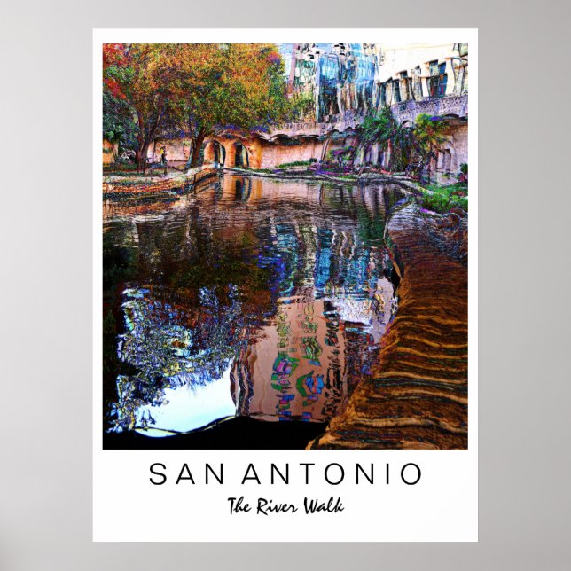San Antonio, Texas: Fluss Walk Art Print Poster (Vorne)