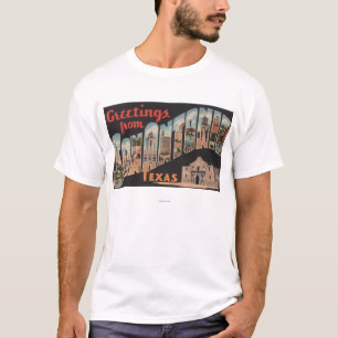 San Antonio, Texas - große Buchstabe-Szenen T-Shirt