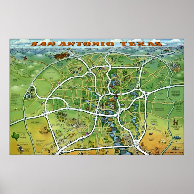 San Antonio Texas Große Poster (Vorne)