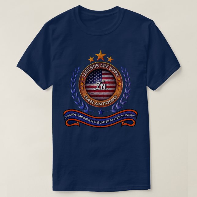 San Antonio Texas Leges and US Flag T-Shirt (Design vorne)
