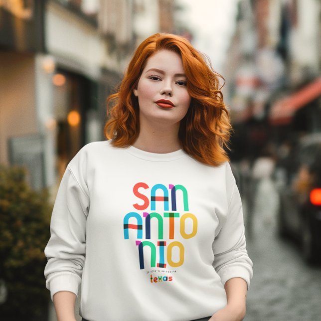 San Antonio Texas Mitte des Jahrhunderts, Pop Art, Sweatshirt (Von Creator hochgeladen)
