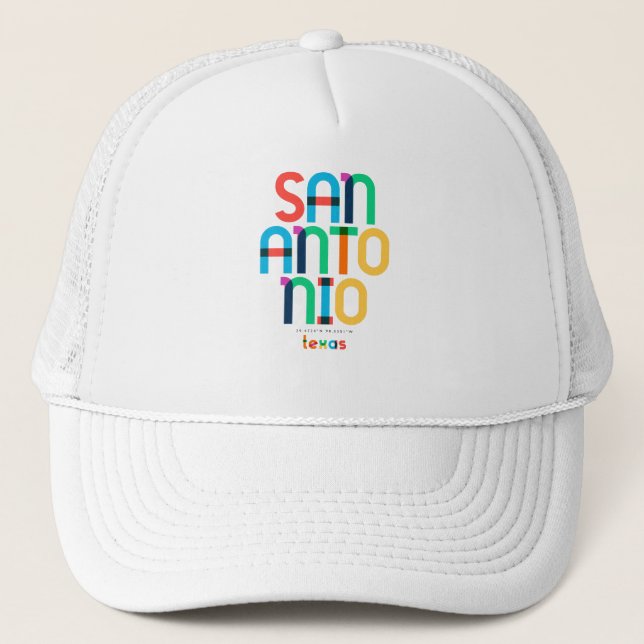 San Antonio Texas Mitte des Jahrhunderts, Pop Art, Truckerkappe (Vorderseite)