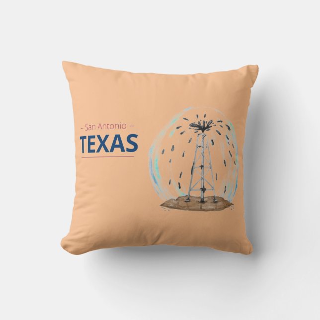 San Antonio Texas Oil Drill Kissen (Vorderseite)