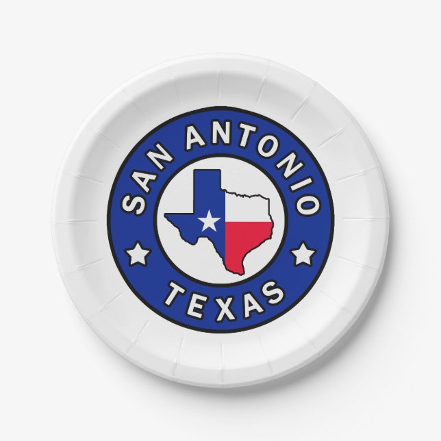 San Antonio Texas Pappteller (Vorderseite)