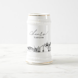San Antonio Texas Personalisiert Skyline Bierglas