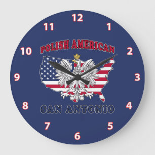 San Antonio Texas polnischer Amerikaner Große Wanduhr