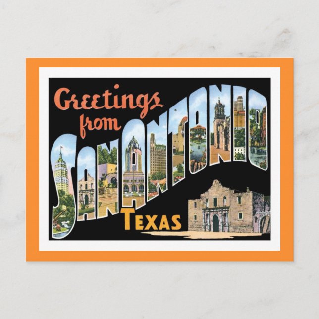 San Antonio Texas Postkarte (Vorderseite)