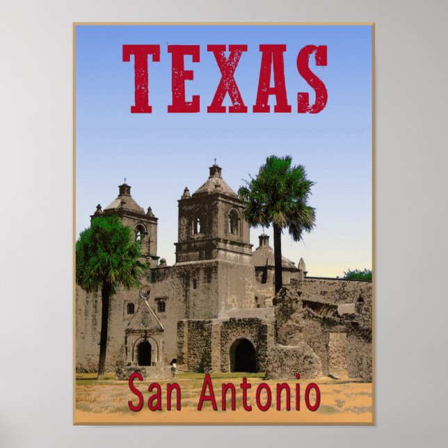 San Antonio, Texas Reiseplakat Poster (Vorne)