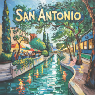 San Antonio Texas River Walk Van Gogh Lebendige St Aufkleber