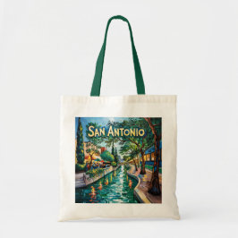 San Antonio Texas River Walk Van Gogh Vibrant City Tragetasche