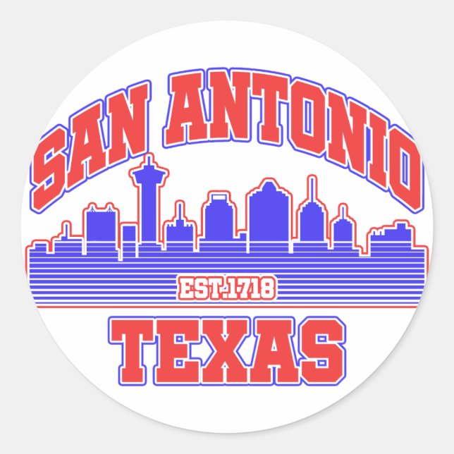 San Antonio, Texas Runder Aufkleber (Vorderseite)