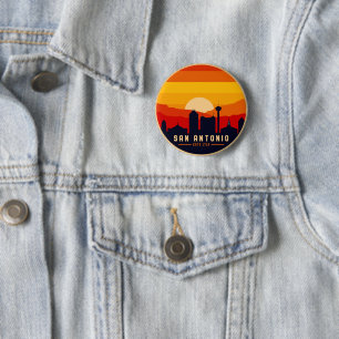 San Antonio Texas Skyline Cityscape Souvenir Button