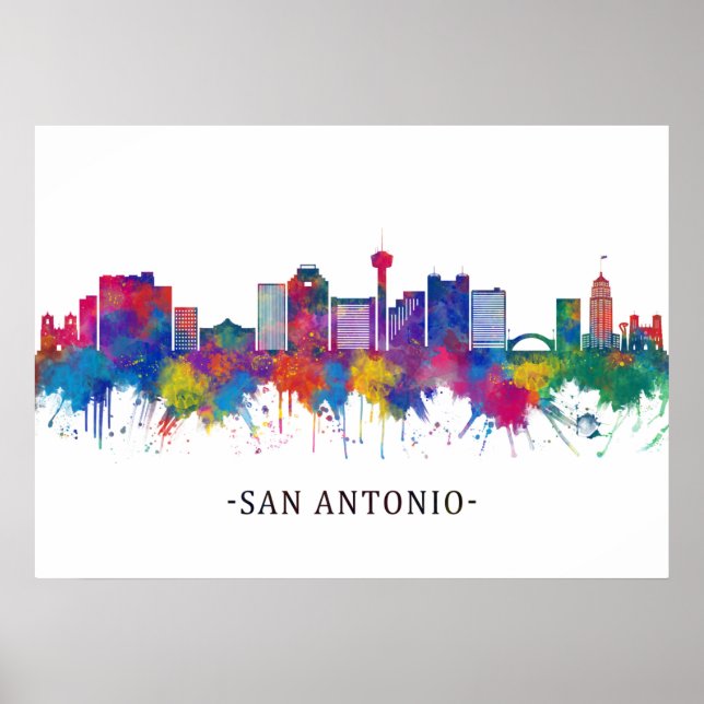 San Antonio Texas Skyline Poster (Vorne)