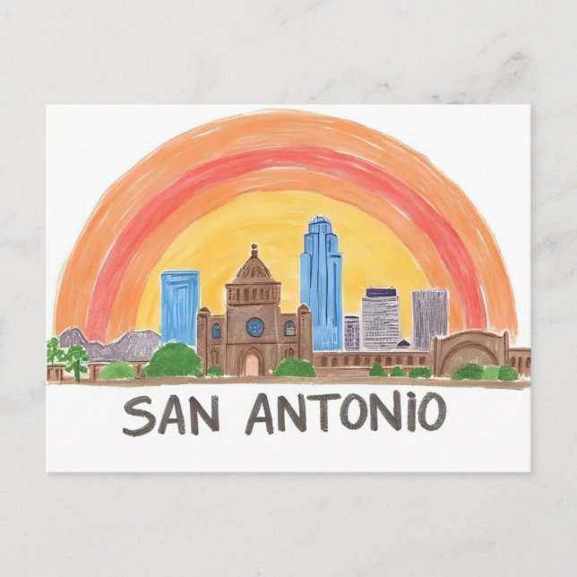 San Antonio Texas Skyline Postkarte (Vorderseite)