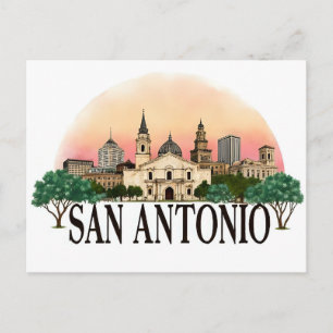 San Antonio Texas Skyline Postkarte
