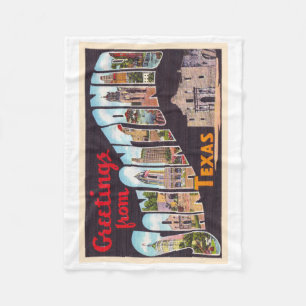 San Antonio Texas TX Vintager Großbuchstabe Postk Fleecedecke