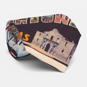 San Antonio Texas TX Vintager Großbuchstabe Postk Krawatte