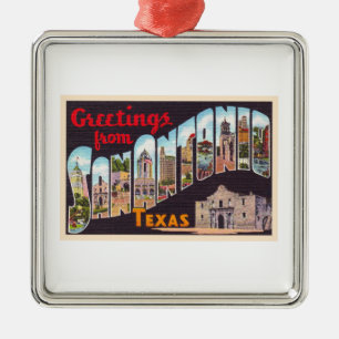 San Antonio Texas TX Vintager Großbuchstabe Postk Ornament Aus Metall