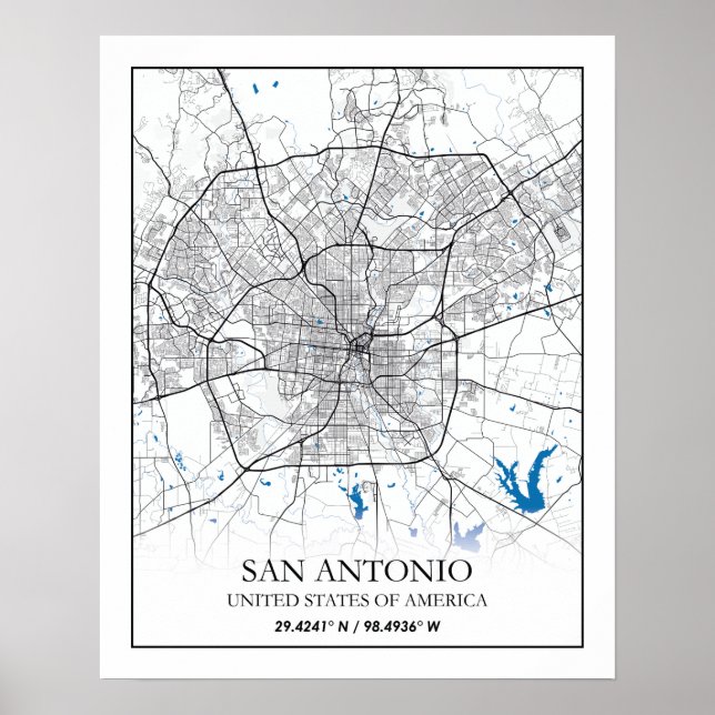 San Antonio Texas USA City Travel Poster (Vorne)