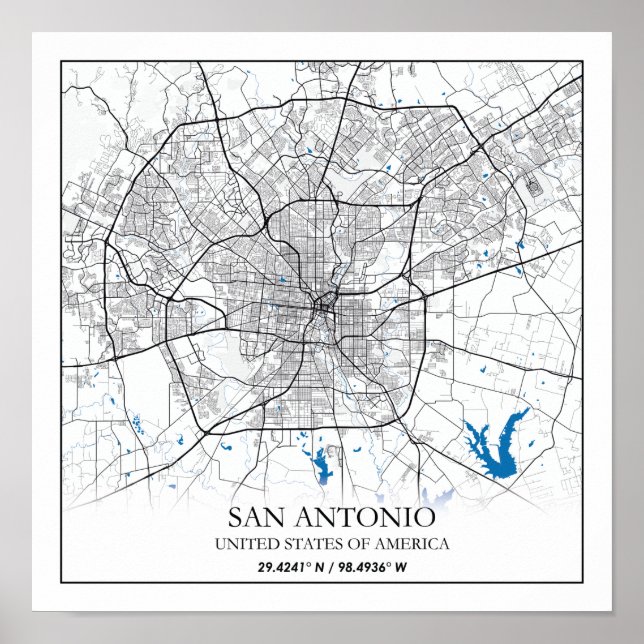 San Antonio Texas USA City Travel Poster (Vorne)