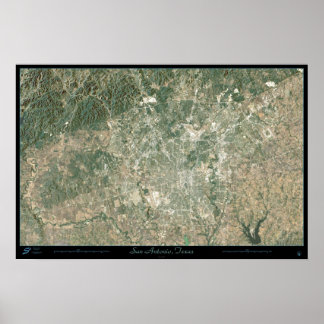 San Antonio, Texas von Weltraumsatelliten Poster