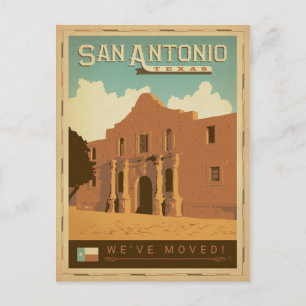 San Antonio, Texas   Wir haben uns bewegt Einladungspostkarte