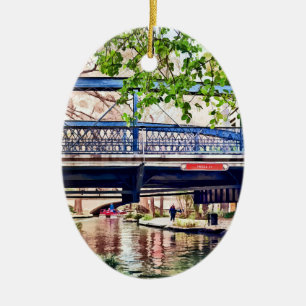 San Antonio TX - Brücke am Paseo del Rio Keramikornament