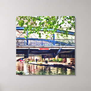 San Antonio TX - Brücke am Paseo del Rio Leinwanddruck